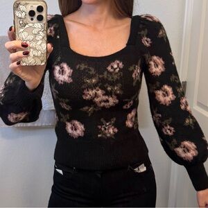 Anthropology floral sweater